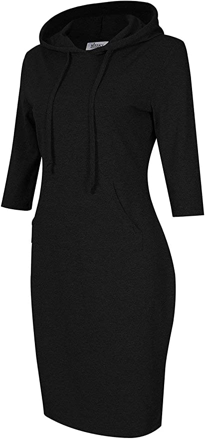 Rhinestone Bling Pullover Hoodie Dress